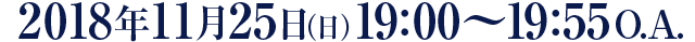 2018年11月25日（日）19:00～19:55 O.A.