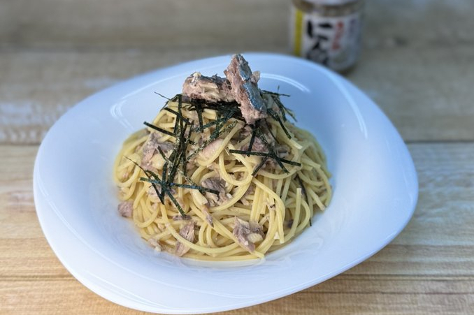 サバにんにくパスタ